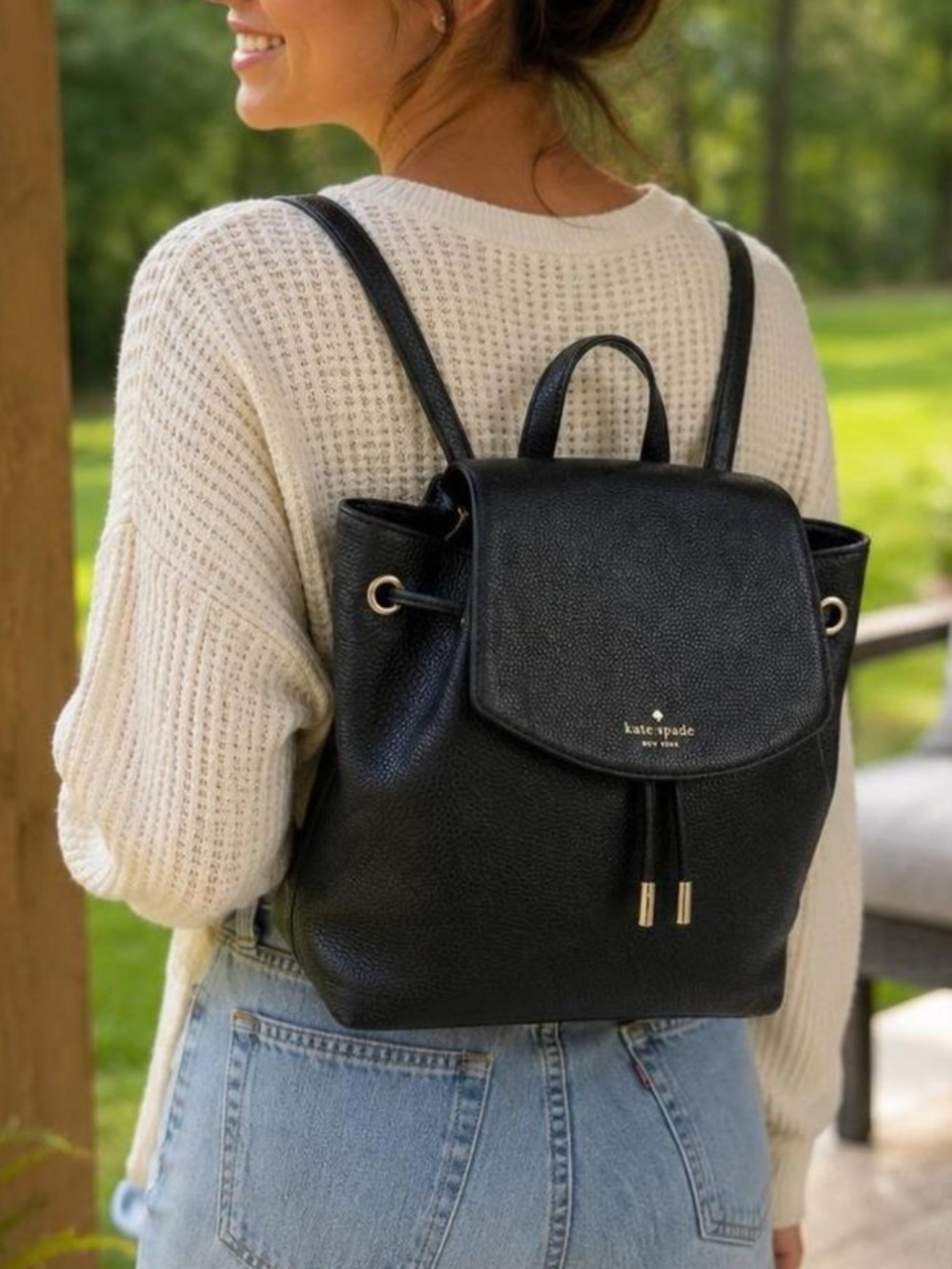 Kate Spade ♠️ Small Breezy Mulberry Street Black Backpack